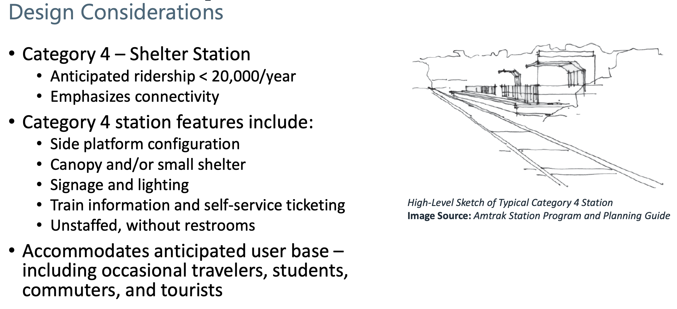 Six Potential Station Sites